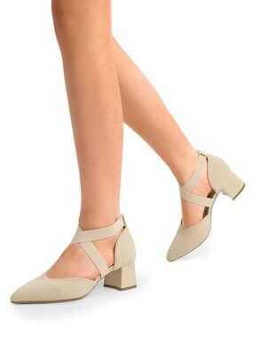 DREAM PAIRS Pointed Toe Criss Cross Pumps
